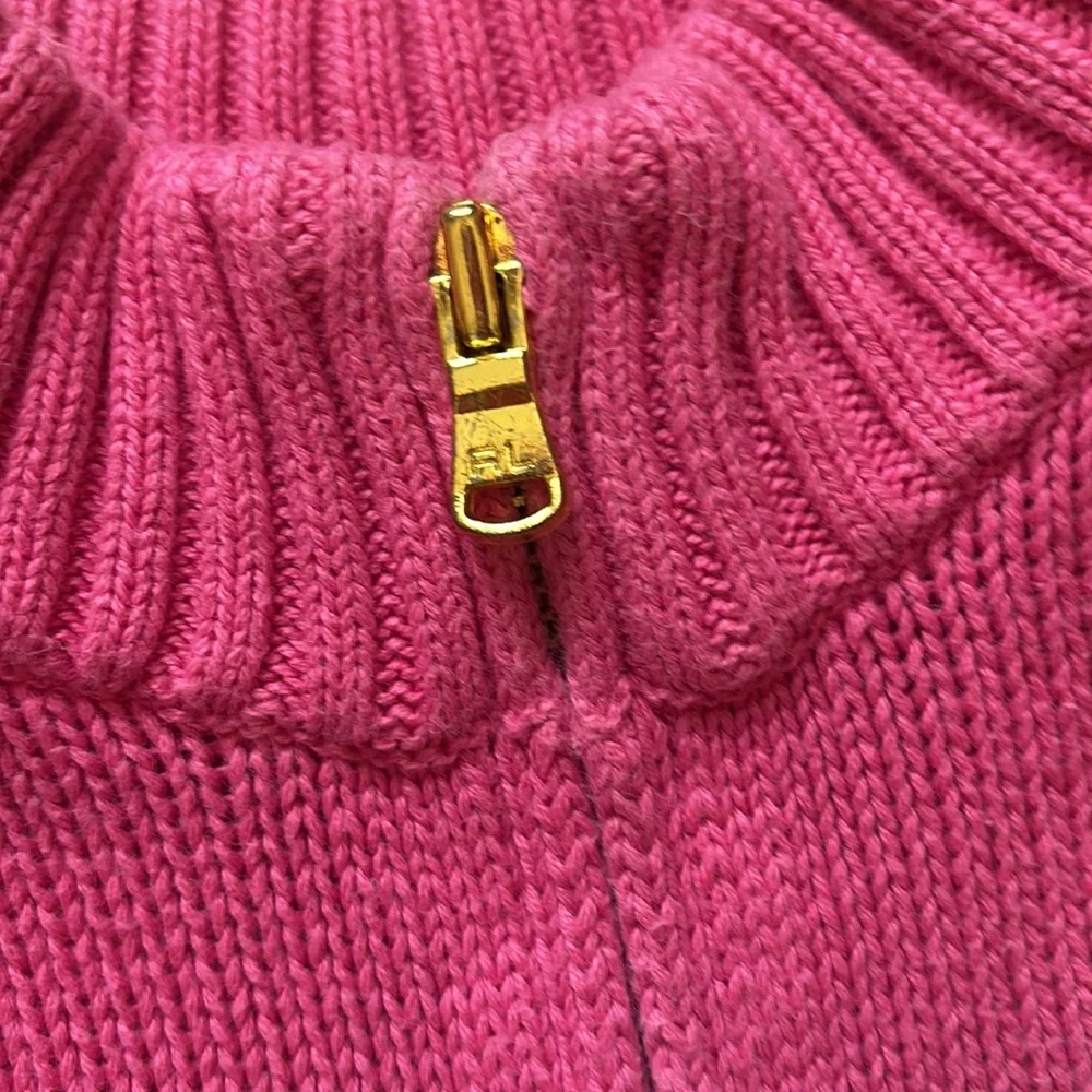 Ralph Lauren Baby 24month Pink & White Cable Knit Sweater